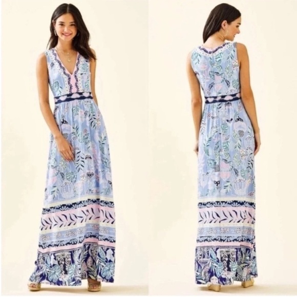 Lilly Pulitzer McKinley Maxi Dress Blue Peri NWT - Picture 2 of 8